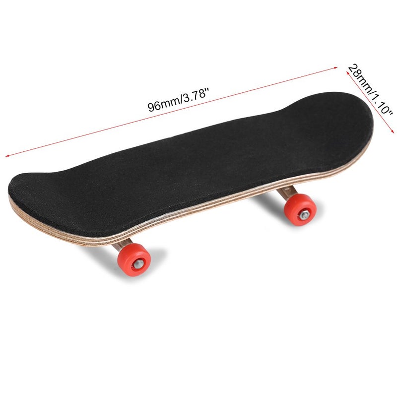 Raguso 1Pc Maple Wooden Alloy Fingerboard Finger Skateboards Mini Fingerboard with Soft Pad Bearing Wheels and Box Reduce Pressure Kids Gifts(Red) - Image 2
